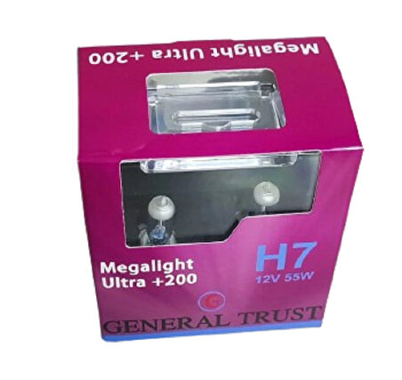 General Trust Megalıght Ultra H7 12v 55w 200 % Fazla Işık