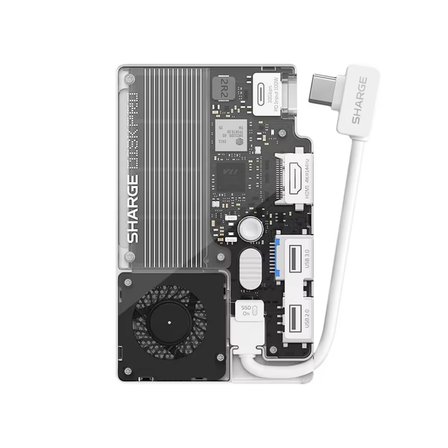 Sharge Disk Pro 1TB Dahili NVMe SSD’li Aktif Soğutmalı 5’i 1 Arada USB-C Çok Portlu Hub, 10Gbps Taşınabilir SSD, HDMI 2.1 ve USB-A Destekli