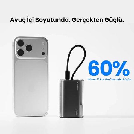 Sharge Flow 3 10000 mAh 45W Kompakt Tasarımlı Powerbank Taşınabilir Hızlı Şarj Cihazı