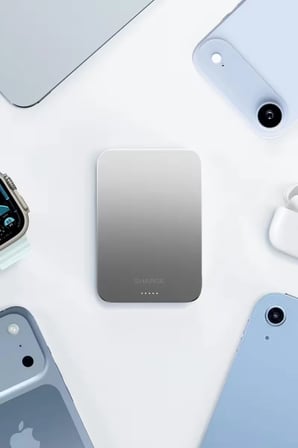 Sharge AeroMag 10.000mAh 20W Ultra Slim MagSafe Powerbank - 14.3mm İncelik & Havacılık Sınıfı Metal Gövde - N52 15 15W Kablosuz  Taşınabilir Şarj