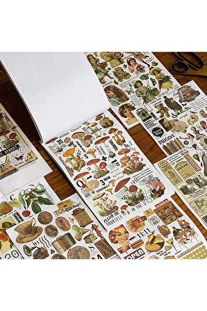 Schubert Rose Temalı 50 Sayfa Sticker Defteri • Scrapbooking • Bullet Journal (GGK-DAH148)