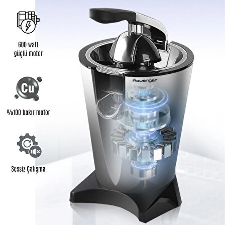 Rowenger D-8036F 600WATT Elektrikli Narenciye Sıkacağı Portakal Sıkacağı Meyve Sıkacağı