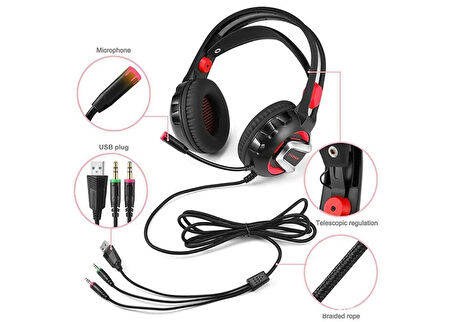 Kulaklık Mikrofonlu Oyuncu Stereo Gürültü Engelleme Özellikli PHOINIKAS H-4