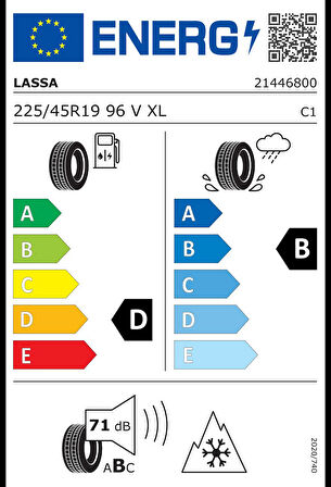 Lassa 225/45R19 96V XL Competus Winter 2 + Oto Kış Lastiği (Üretim:2024)