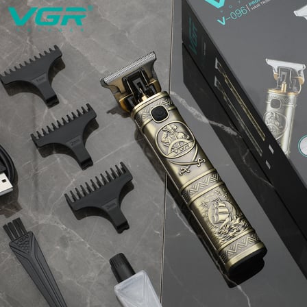 V-096 Profesyonel T-Blade Saç Sakal Kesme Makinesi 2000 mAh Şarjlı Kablosuz Erkek Tıraş Makinesi