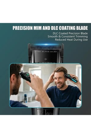 Saç Tıraş Makinesi | Outer Rotor BLDC Motor | Seramik Bıçak Clipper - Turkuaz - V-888C
