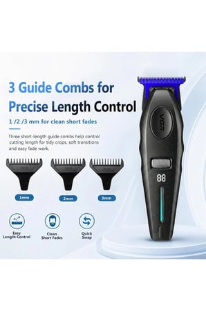 Şarjlı Tıraş Makinesi | V-887T - 9000 RPM 240 Dakika Profesyonel Trimmer - Siyah
