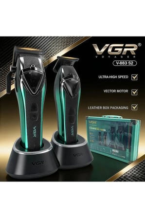 Tıraş Makinesi Seti | V-883 S2 - Profesyonel 2'li Vector Motor 11000 RPM - Yeşil