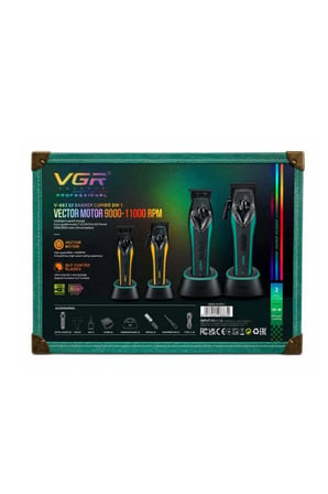 Tıraş Makinesi Seti | V-883 S2 - Profesyonel 2'li Vector Motor 11000 RPM - Yeşil
