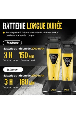 Tıraş Makinesi Seti | V-877 S3 - Profesyonel 3'lü 9000 RPM DLC Bıçak - Sarı