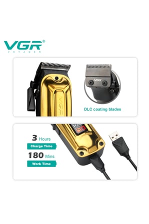 Saç Sakal Tıraş Makinesi Seti Metal Clipper Trimmer Gold | V-138 & V-290