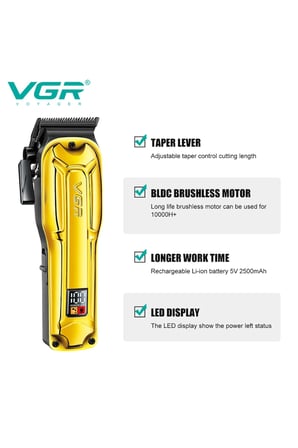 Saç Sakal Tıraş Makinesi Seti Metal Clipper Trimmer Gold | V-138 & V-290