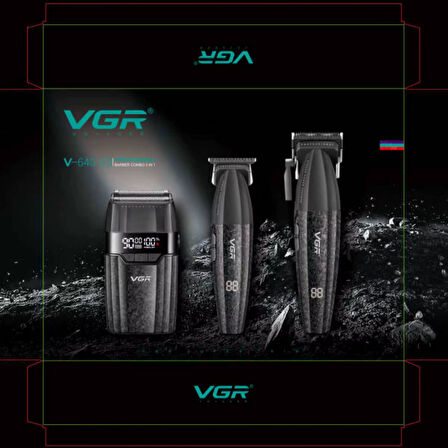 v-6740S3 Profesyonel Kablosuz Saç ve Sakal Kesme Makinesi – 3 in 1 Tıraş Seti