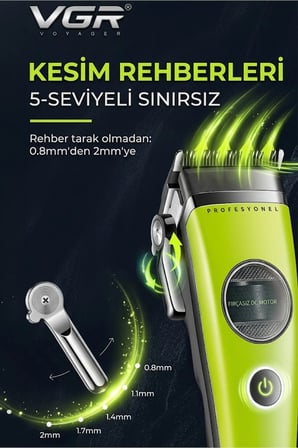 Vücut Tıraş Makinesi 0.5mm & V-880C Saç Kesme Makinesi - Hassas 2'li Bakım Seti