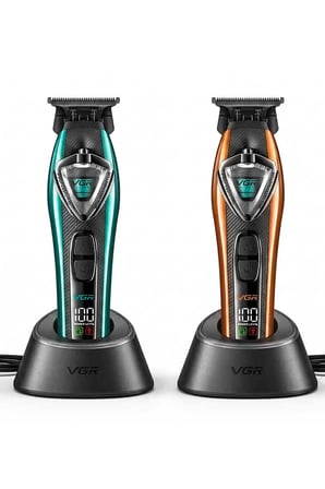 V-884T Profesyonel Sakal ve Ense Çizim Tıraş Makinesi, 8000 RPM BLDC Motor, Trimmer, Yedek Kapaklı