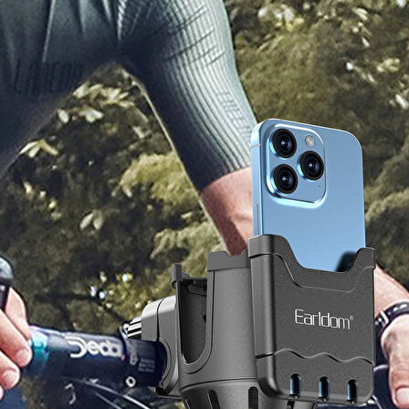 Earldom EH293 Motosiklet İçin Ayarlanabilir 2in1 Telefon ve Şişe Tutucu - Siyah