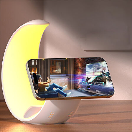 Earldom WC55 4in1 15W RGB Kablosuz Şarj Standı - Beyaz