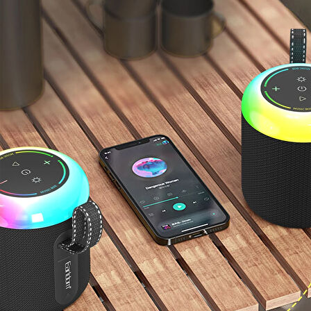 Earldom A38 RGB Işıklı Süper Bass BT 5.3 Kablosuz Hoparlör - Siyah