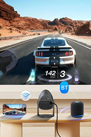 Earldom PJ04 4K Wifi Android Akıllı Projeksiyon Cihazı Siyah