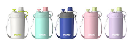 Dodge DB-23694 580ml Askılı Pipetli Pembe Çelik Matara