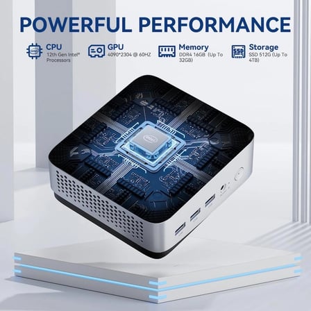 LEADERHUB LP5C i5-12450HX 16GB DDR4 RAM 512GB NVME M2 SSD Windows 11 Pro WIFI6 USB 3.2 2xHDMI MİNİ PC