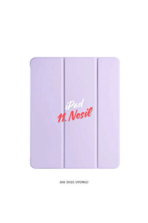 iPad 11. Nesil A16 2025 Uyumlu 10.9 inç Standlı Katlanabilir Fuchsia Smart Cover Tablet Kılıfı