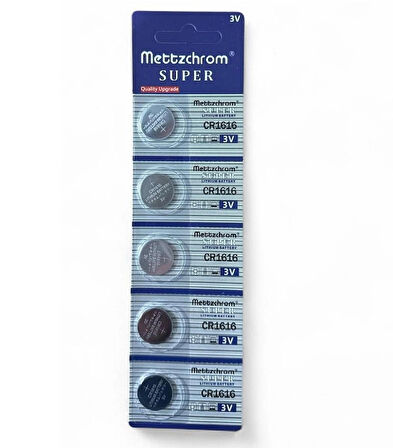 Mettzchrom Süper Cr1616 Pil Lithium Pil 5li Cr 1616 Kumanda Pili