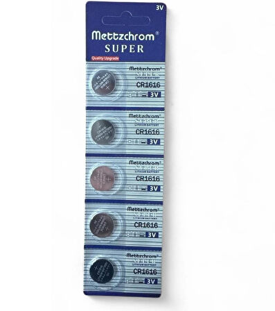 Mettzchrom Süper Cr1616 Pil Lithium Pil 5li Cr 1616 Kumanda Pili