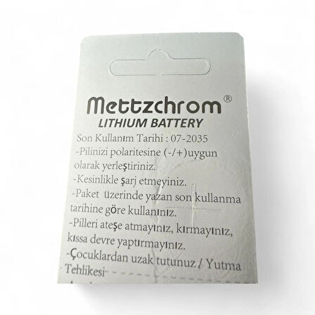 Mettzchrom Süper Pil Düğme 3V CR1220 Lityum 5'li Paket Super Cr 1220 Pil CR-1220