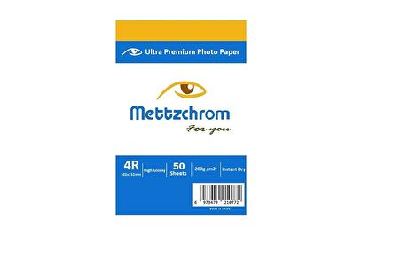 Mettzchrom Parlak Fotoğraf Kağıdı 50 Sayfa 200 gr 10 x 15 cm