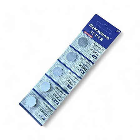 Mettzchrom Süper CR1632 3V Lityum Düğme Pil 5'li Paket