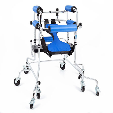 Comfort Plus Çocuk Yürüteci | Frenli 8 Tekerlekli, Ayarlanabilir Yükseklikli, Paslanmaz Gövde KY-914C