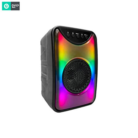 DVIP Q11 Taşınabilir Bluetooth 5.2 Hoparlör FM Radio, USB, TF SD, RGB Light Show Siyah