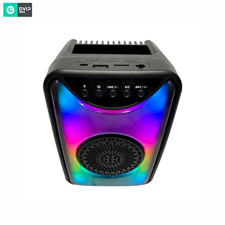 DVIP Q11 Taşınabilir Bluetooth 5.2 Hoparlör FM Radio, USB, TF SD, RGB Light Show Siyah