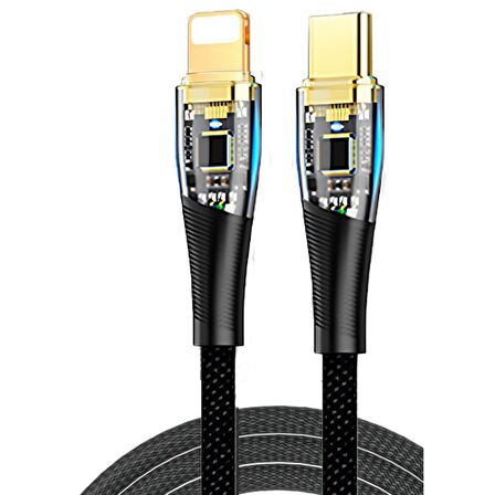 DVIP LX5 6A 200W Type-C to Lightning PD2.0 PD3.0 Hızlı Data ve Şarj Kablosu 1.2 Metre Siyah