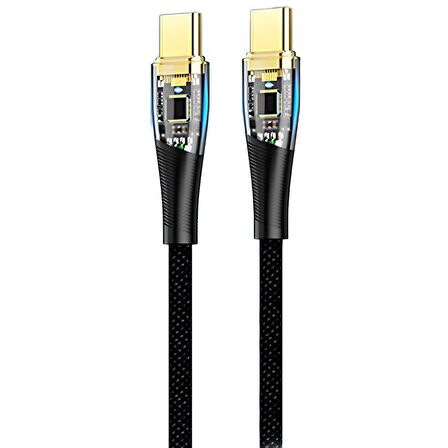 DVIP LX6 6A 200W Type-C to Type-C Hızlı Data ve Şarj Kablosu 1.2 Metre Siyah