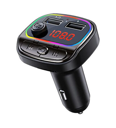 RGB Renkli Araba FM MP3 Çalar Kablosuz Bluetooth 5.0 C26