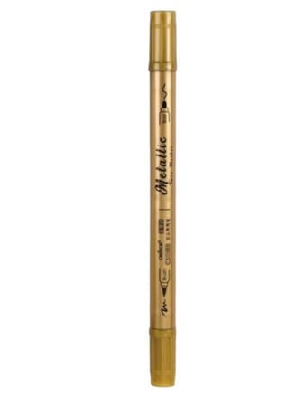 Maxx Metalik Twin Marker Kalem Altın Çift Taraflı Markör Cs-H886