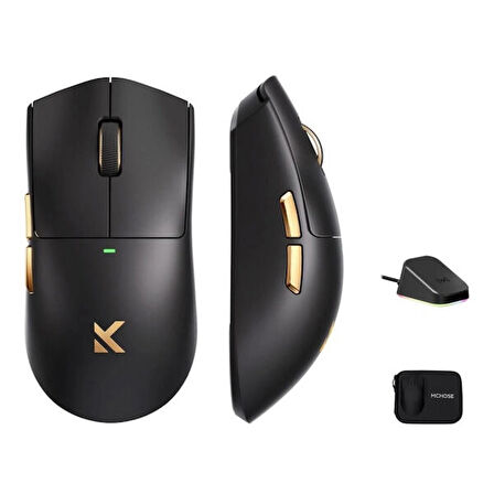 MCHOSE K7 Ultra Siyah 8K Hz PAW 3950 Sensör Kablosuz Simetrik Gaming Mouse (MC-K7-5)