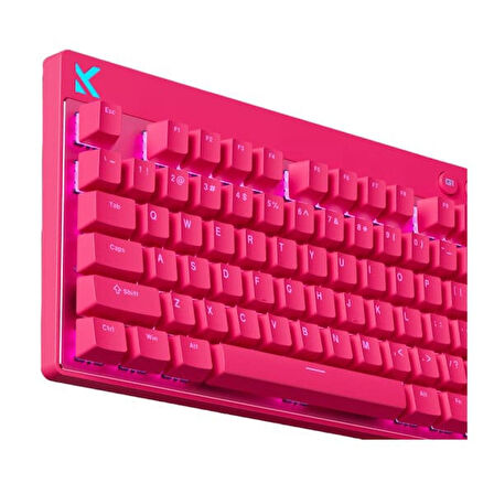 MCHOSE Mix 87 Rose Red %80 Apollo Manyetik Switch 8K Hz Hall Effect RGB Hotswap Mekanik Gaming Klavye (MC-Mix87-5)