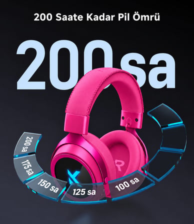 MCHOSE X9 Rose Red 7.1 Surround Kablosuz Gaming Kulaklık (MC-X9-3)
