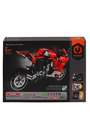 Lucesturg 6833 Imm Mekanik Master Blokları Motosiklet Kırmızı 557 Parça New
