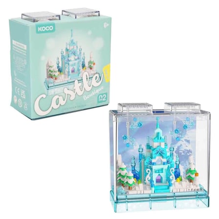 Castle Boutique Buz Kalesi Yapım Blokları (381 Parça) | Fanuslu Dekoratif Maket Seti