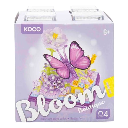 Bloom Boutique Kelebek ve Çiçekler Blok Seti (471 Parça) | Fanuslu Dekoratif Maket