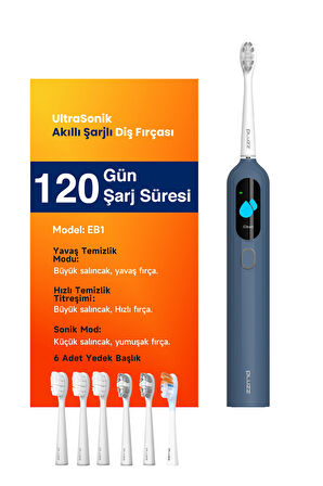 Sonik Şarjlı Diş Fırçası 120 Gün Şarj Süresi 6 Adet Başlık