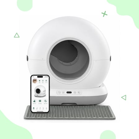 Haustier CB001 Akıllı Otomatik Kedi Tuvaleti, APP ile Kontrol, 75lt İç Hazne, 7lt Çöp Haznesi - Gri