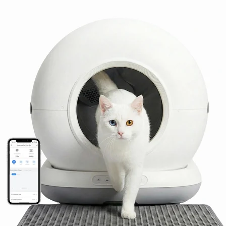 Haustier CB001 Akıllı Otomatik Kedi Tuvaleti, APP ile Kontrol, 75lt İç Hazne, 7lt Çöp Haznesi - Gri