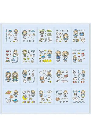 Stars Temalı 20 Yaprak Sticker Seti • Bullet Journal (GGK-DY088)