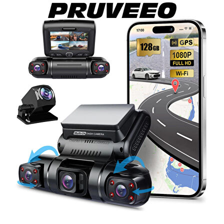 Pruveeo D90-4CH FHD Wi-Fi GPS + 128GB SD Kart