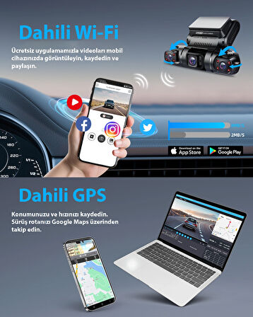 Pruveeo D90-4CH FHD Wi-Fi GPS + 128GB SD Kart